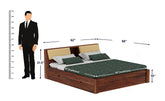 Rubikk Solid Sheesham Wood Bed With Four Drawers (Queen Size, Natural Finish)